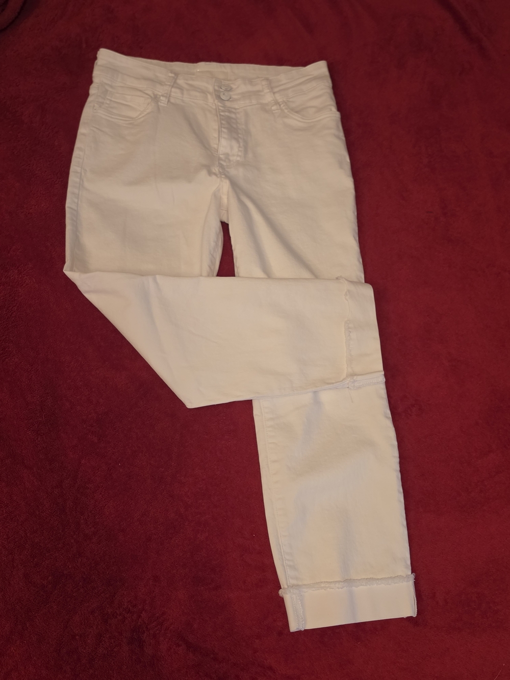 KUT from the Kloth Amy Crop Straight Leg Jeans White Size 8